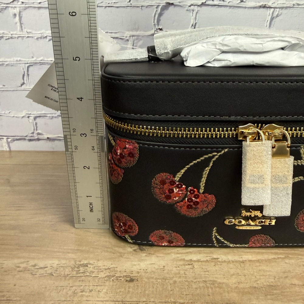 NWT Coach Black and Red Cosmetic Case With Cherry Print CDC13 styled set - Picture 13 of 13